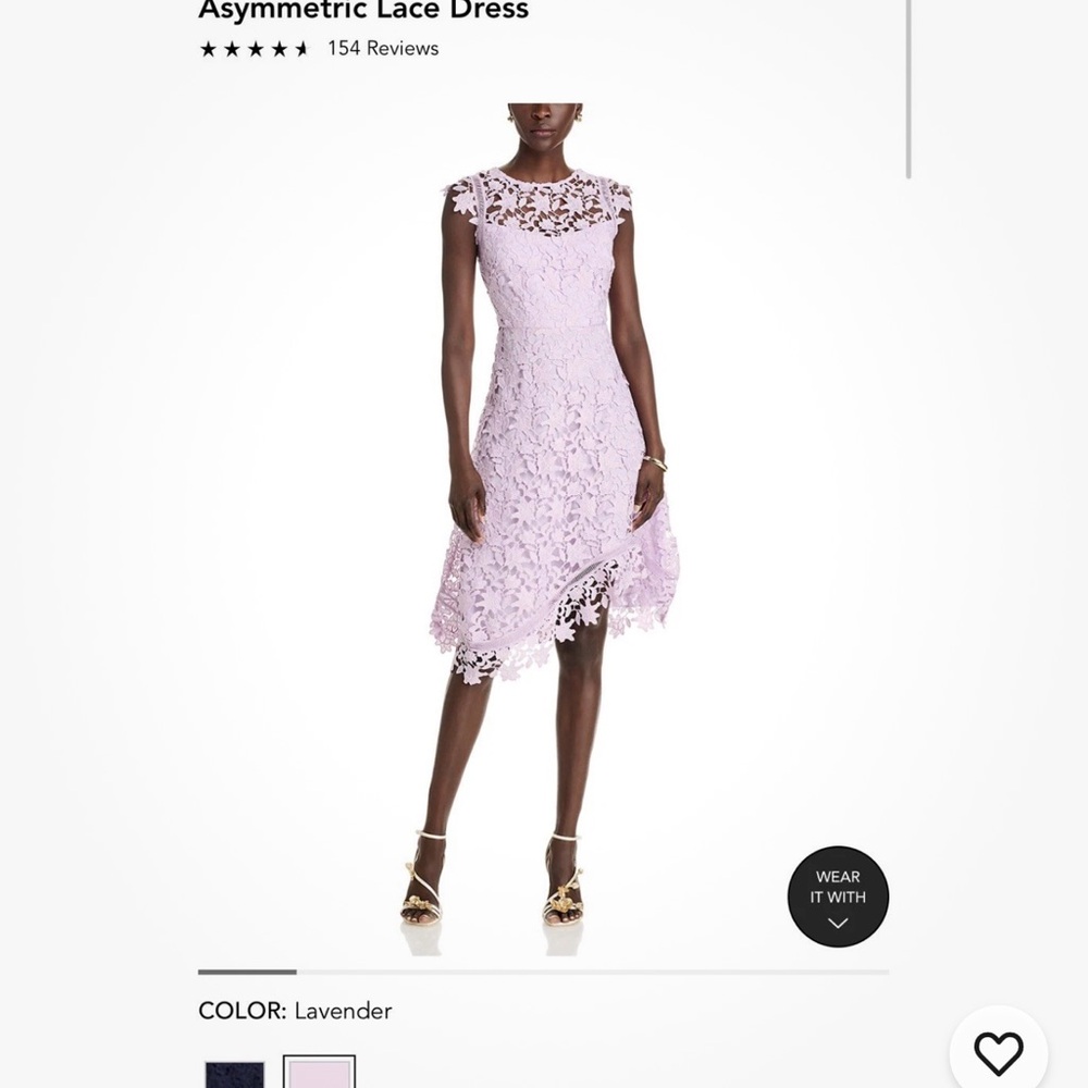 Eliza J Asymmetric Floral Lace Dress Pink, Size 0, NWOT